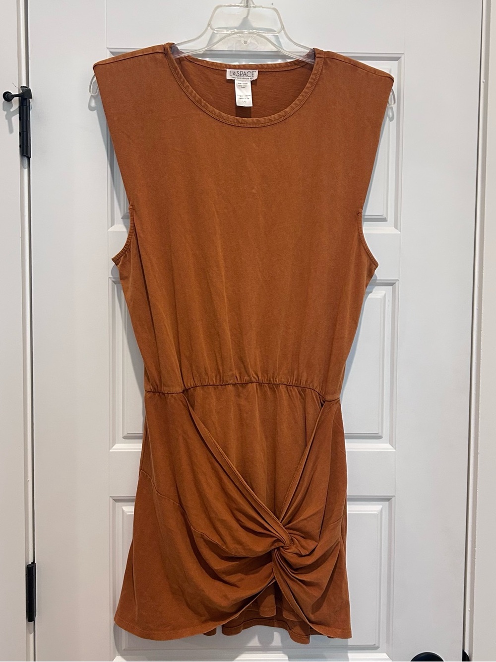 l*space Rust Knot-Front Tank Knit Dress Size Large